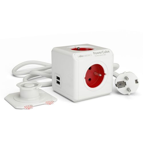 PowerCube EXtented USB multiprise rouge