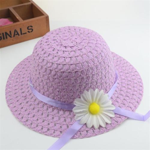 Chapeau De Paille En Dentelle Pour Enfants, Chapeau D'Été Pour Bébés Filles, Chapeau De Soleil À Large Bord Pour Voyage De Princesse