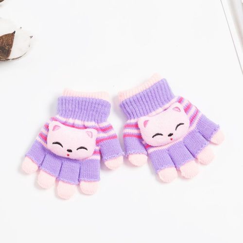 Mitaine En Laine Tricotée Pour Enfants De 0 À 4 Ans, Pour Garçons Et Filles, Motif Panda, Chat, Renard, Corde Chaude, Hiver