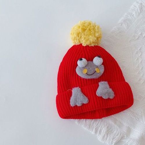 Nouveau Style Nouveau-Né Bébé Chapeau Automne Hiver Belle Ours Enfants Bonnet À Tricoter 6-24-36 Mois Couleur Bonbon Garçon Fille Chaud Bonnets