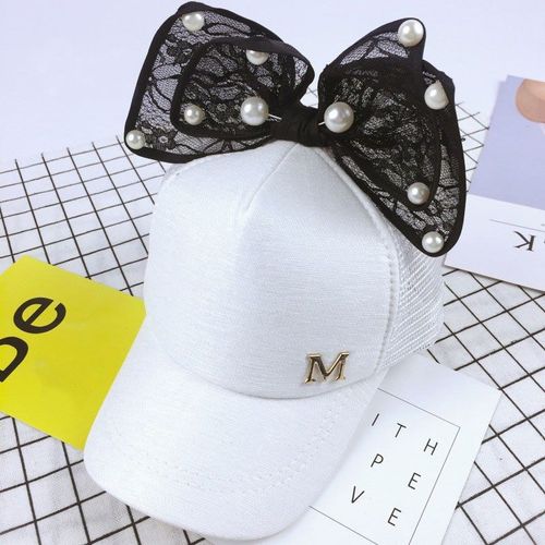 Casquettes De Baseball Pour Enfants, Chapeaux De Soleil À Paillettes, Oreilles De Lapin, Perle, N?ud Papillon, Visières Pour Enfants, Printemps Et Été