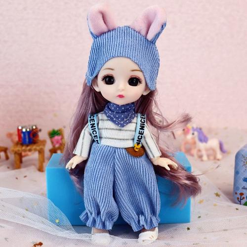 Nouvelle Poupée Bjd 13 Articulée 16cm, Mignon, 3d, Yeux Bruns, Robe À La Mode, Bébé Avec Vêtements, Chaussures, Jouet De Bricolage Pour Enfants, Cadeau Pour Fille