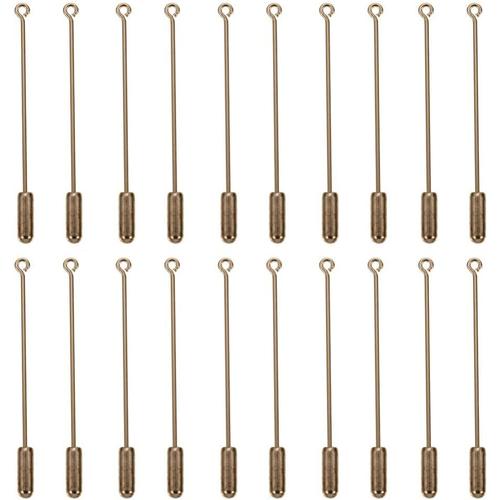 20 Pièces Goupille À Fente Bricolage Revers Broche De Sécurité Broche Femme Broche Boutonnière Bâtons Vestes Broches Broche Manteau Pin Broche Chemise Métal Cuivre Longue Aiguille