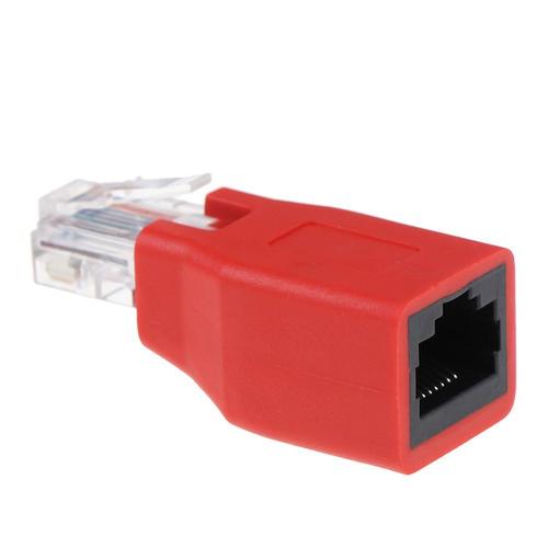 XEjU RJ45 Male to Female Connected Crossover Cable Adapter Convertor