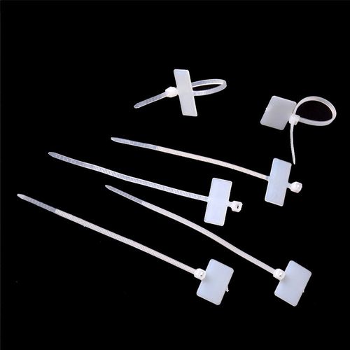 XEjU 100Pcs RJ45 RJ12 Wire Power Cable Label Mark Tags Self-Locking Nylon Tie Tags
