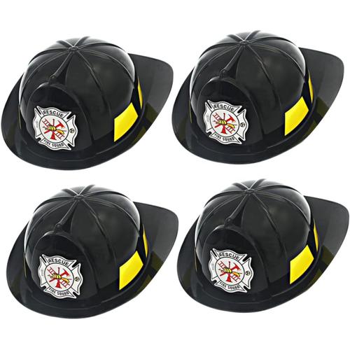 4 Pièces Casque de sécurité Enfant Chapeau de Pompier en Plastique Chapeau de Pompier simulé Chapeaux décor Casque de Pompier en Plastique approvisionnement des Enfants Adulte Robe