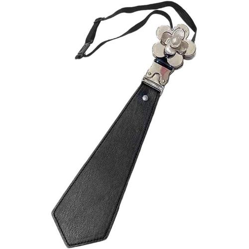 Cravate gothique pour femme avec chaîne punk strass noir uniforme punk pré-noué Mone Cravate gothique Cravates Old O9X9 Bow, fleurs, taille unique