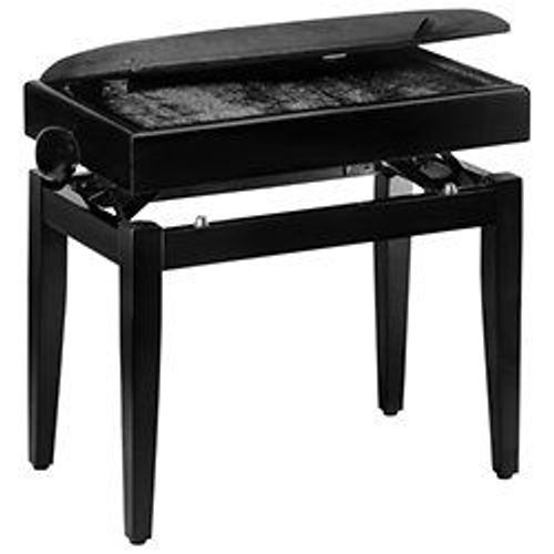 Banquette Piano Avec Porte Partition Stagg Pb55 Noir Mat Pelotte Velours Noir