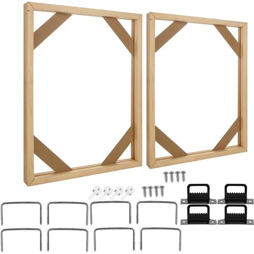 Lot de 2 cadres en bois massif à faire soi-même, 40,6 x 50,8 cm, barres en bois pour peintures à l'huile, impressions et affiches, faciles à installer et à utiliser