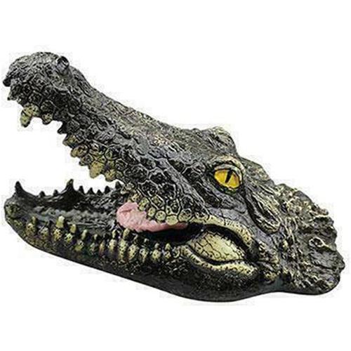 Figurines d'animaux en résine imitation tête de crocodile flottante pour jardin, cour, décoration extérieure