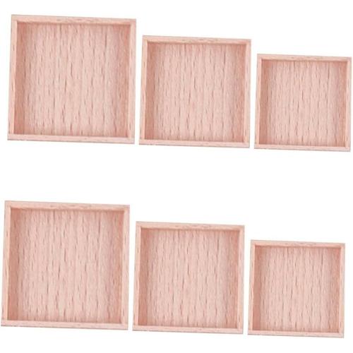 6 Pièces Mini-Palette En Bois Mini-Meubles Meubles Miniatures Plateau De Nourriture Des Modèles Ornement Mini Plateau En Bois Mini Décoration De Maison Fait Main Décorations Jouer