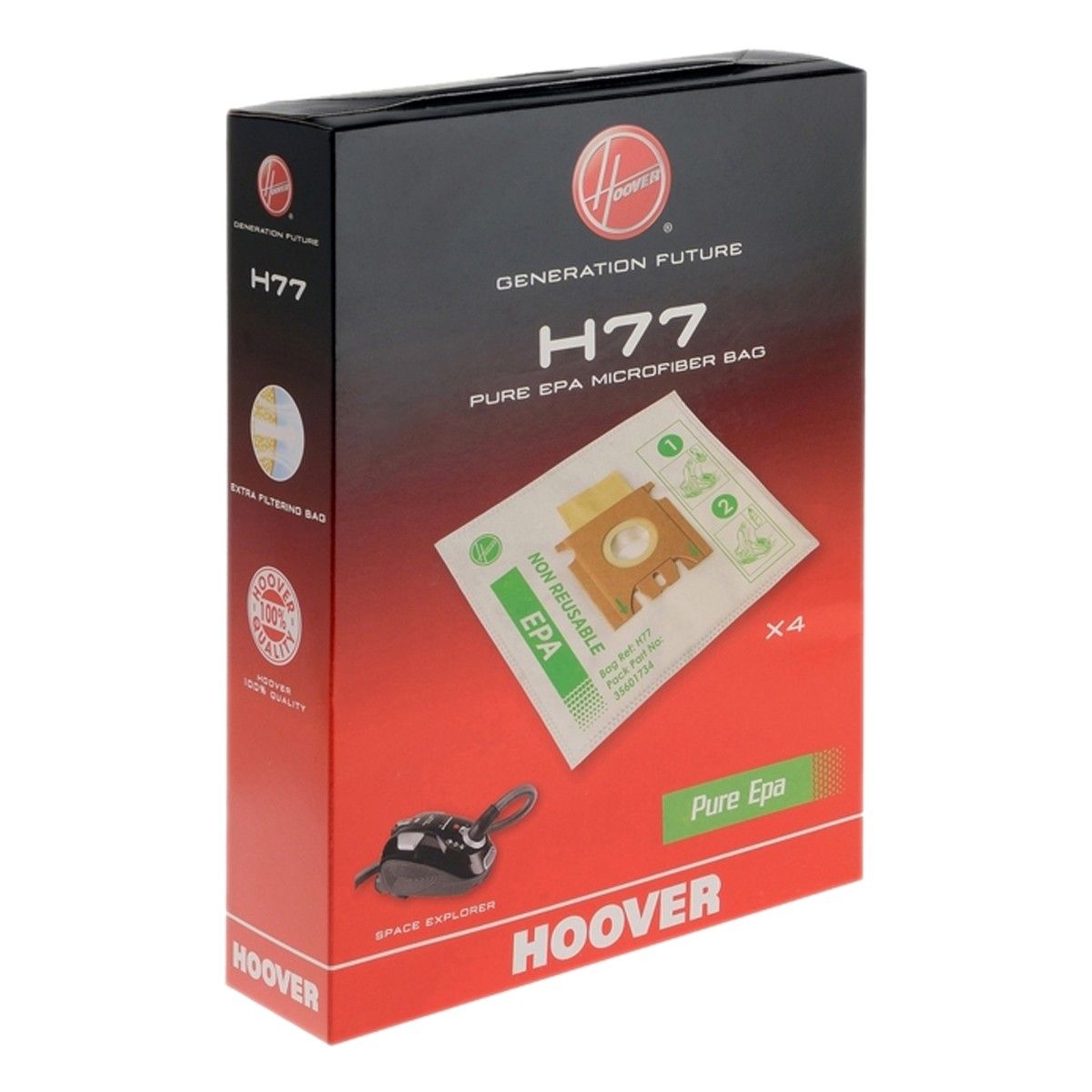 Boite de 4 sacs microfibre H77 - Aspirateur (35601734 HOOVER)