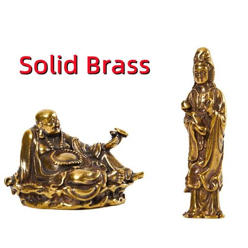 Mini Statue de bouddha feng shui en cuivre massif, figurine Miniature de Guanyin, d¿¿coration pour la maison ou le bureau, nouveau, 1 pi¿¿ce