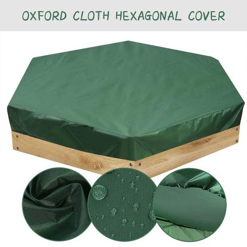 Couverture De Bac ¿¿ Sable Hexagonale En Tissu Oxford 210d, Anti-Poussi¿¿Re, Imperm¿¿Able, Pour L'ext¿¿Rieur, Jardin, Jouets Pour Enfants, Couverture De Bac ¿¿ Sable