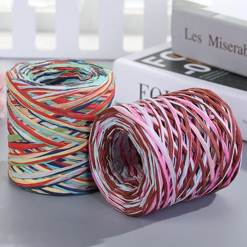 2 Rouleau Tricot¿¿ ¿¿ La Main Lafite Raphia Paille 200m Raphia Papier Fil D'emballage De Cuisson Ceinture Cordon De Papier Bricolage Crochet Chapeau D'¿¿T¿¿ Sacs