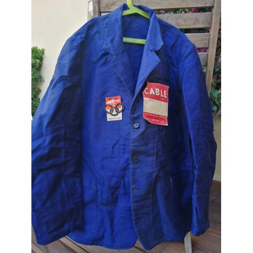 Veste Bleue De Travail Vintage "Le Cablé" Xl