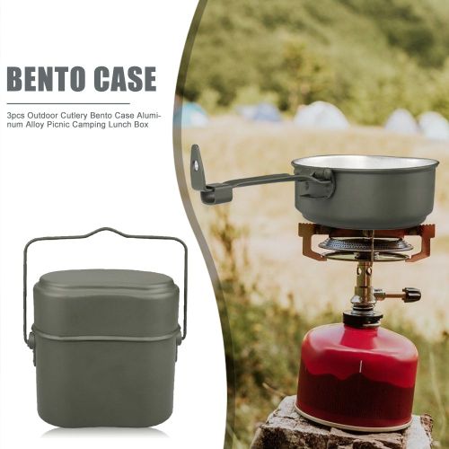 Ensemble De Casseroles Et Po¿ºles De Camping En Alliage D'aluminium, Ustensiles De Cuisine De Camping, Conteneur De Nourriture 3 Pi¿¿Ces Pour Randonn¿¿E Camping Sac ¿¿ Dos