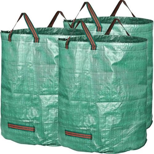 Sac de d¿¿chets de jardin vert de grande capacit¿¿, sac de stockage robuste r¿¿utilisable ¿¿tanche en PP avec feuilles d'herbe de cour, 272L