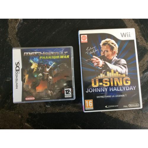 Lot De Jeux Vidéos 1. Jeu Ds. Mechassault Phantom War 2 / Jeu Wii Us- Sing Johnny Hallyday ( Bon État Boîtes Jeux Notices