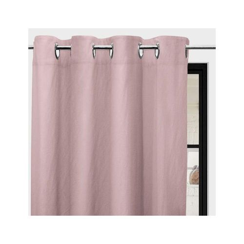 Rideau À Oeillets En Microfibre Lavée 135x180 Cm Boheme Rose, Par Soleil D'ocre