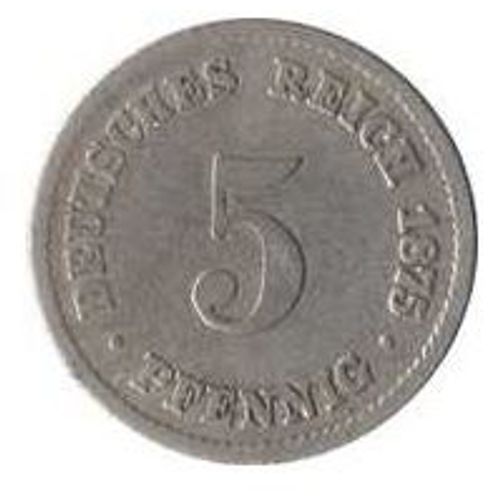 Pièce 5 Pfennig Allemagne - 1875 C