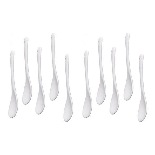 Cuillères À ?ufs En Porcelaine Blanche, Cuillère À Café En Céramique, Cuillère À Dessert, Cuillère De Service Moka Dip, 10 Pièces