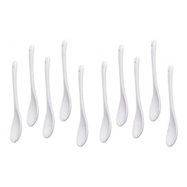 Cuillères À ?ufs En Porcelaine Blanche, Cuillère À Café En Céramique, Cuillère À Dessert, Cuillère De Service Moka Dip, 10 Pièces