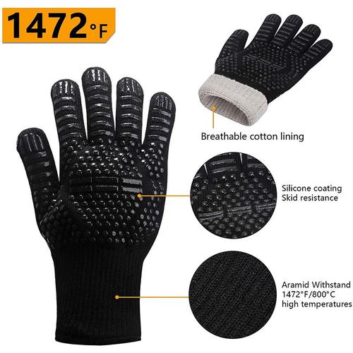 Gants de cuisson pour Barbecue, 1 paire, résistants à la chaleur