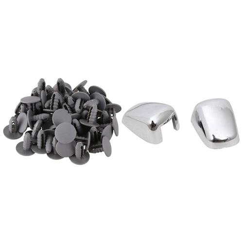 50pcs 8mm Trou Gris Rivet En Plastique Porte Clip & 2pcs Pare-Brise Rondelle D'essuie-Glace Buse De Pulvérisation Couvercle Décoratif