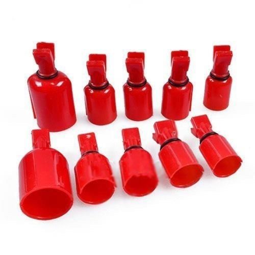Xeme 10 X Plastique Acrylique Nail Art Soak Off Uv Gel Dissolvant Wrap Clip Cap 