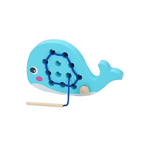 Xeme Jouet En Bois Pour Enfants, Canard Jaune Et Baleine, Jeu De Puzzle En Corde, Enfilage Pour Enfants