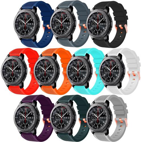 Pack 10 Compatible Avec Samsung Galaxy Watch 3 45mm Bracelet/Galaxy Watch 46mm/ Gear S3 Frontier, 22mm Remplacement De Bracelet Sport En Silicone Pour Samsung Gear S3 Classic Homme Femmes