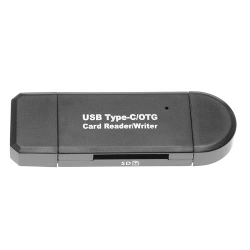 vhbw Lecteur de cartes SD 3 en 1 OTG adaptateur USB, USB Micro-B, USB-C 3.1 vers Micro-SD/SD slots pour cartes mémoires, smartphone, tablette, laptop