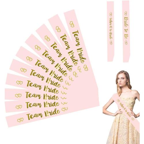 12pcs Team Bride Echarpe en Satin Lisse et Droite avec Bride to Be Écharpe et Accessoire Mother of The Bribe Écharpe EVJF pour Mariage/Futur Mariée/Enterrement de Vie de Jeune Fille