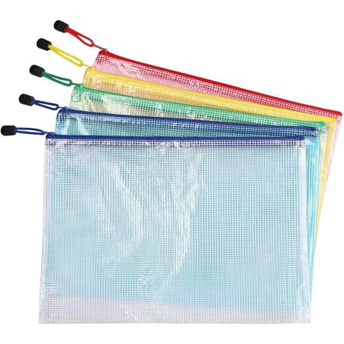 Pochette En Pvc Zip Document Dossier,A4 Chemise Paquet Portefeuille Zip Sac De Dossier Stockage Sacs À Glissière Pour Articles De Bureau Accessoires De Voyage,5 Couleurs (5 Pcs)