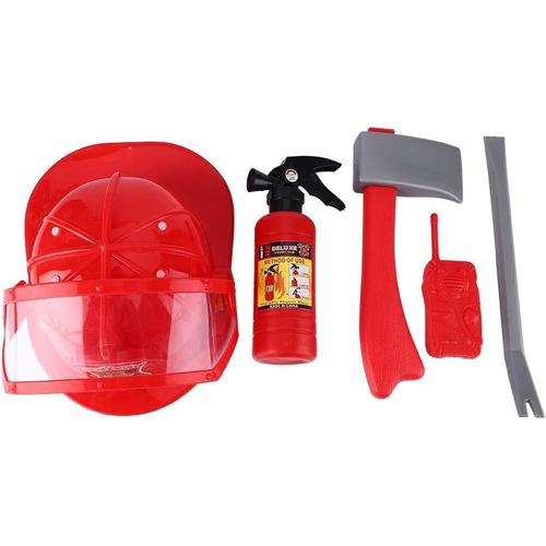 1 Enfants de Plein Air Cosplay Jouets, Belle Mode Enfants Pompier Pompier Cosplay Jouets Intelligence Formation Kit Casque Extincteur Interphone Clé