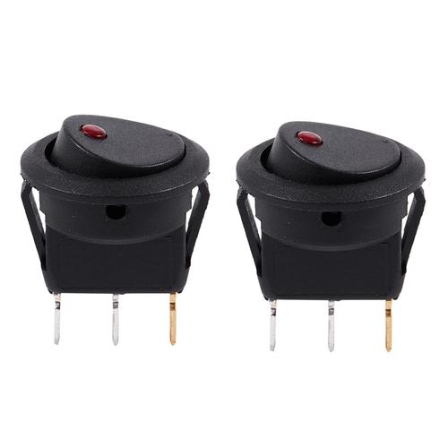 Rouge 2x 12v Led Interrupteur Inverseur Une Bascule Ronde Rocker On-Off Spst Pour Voiture Bateau Rouge