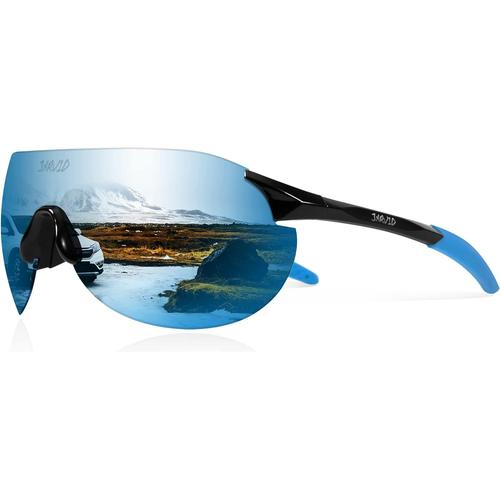 B-noir Bleu Lunettes de Soleil de Sport Polarisées pour Hommes et Femmes Conducteur, Course, Vélo,Golf,Cyclisme MTB UV400