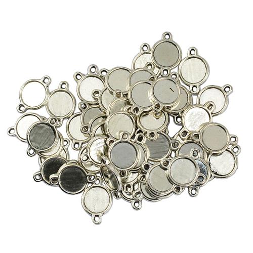 50 Pièces 10mm Double Face Ronde Camée Cabochon Pendentif Réglage Des Plateaux De Blancs