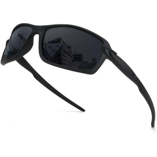 Lunettes De Soleil Polarisées Pour Homme Et Femme - Protection Uv400 - Lunettes De Soleil Pour Vélo, Pêche, Golf, Course, Cyclisme, Noir