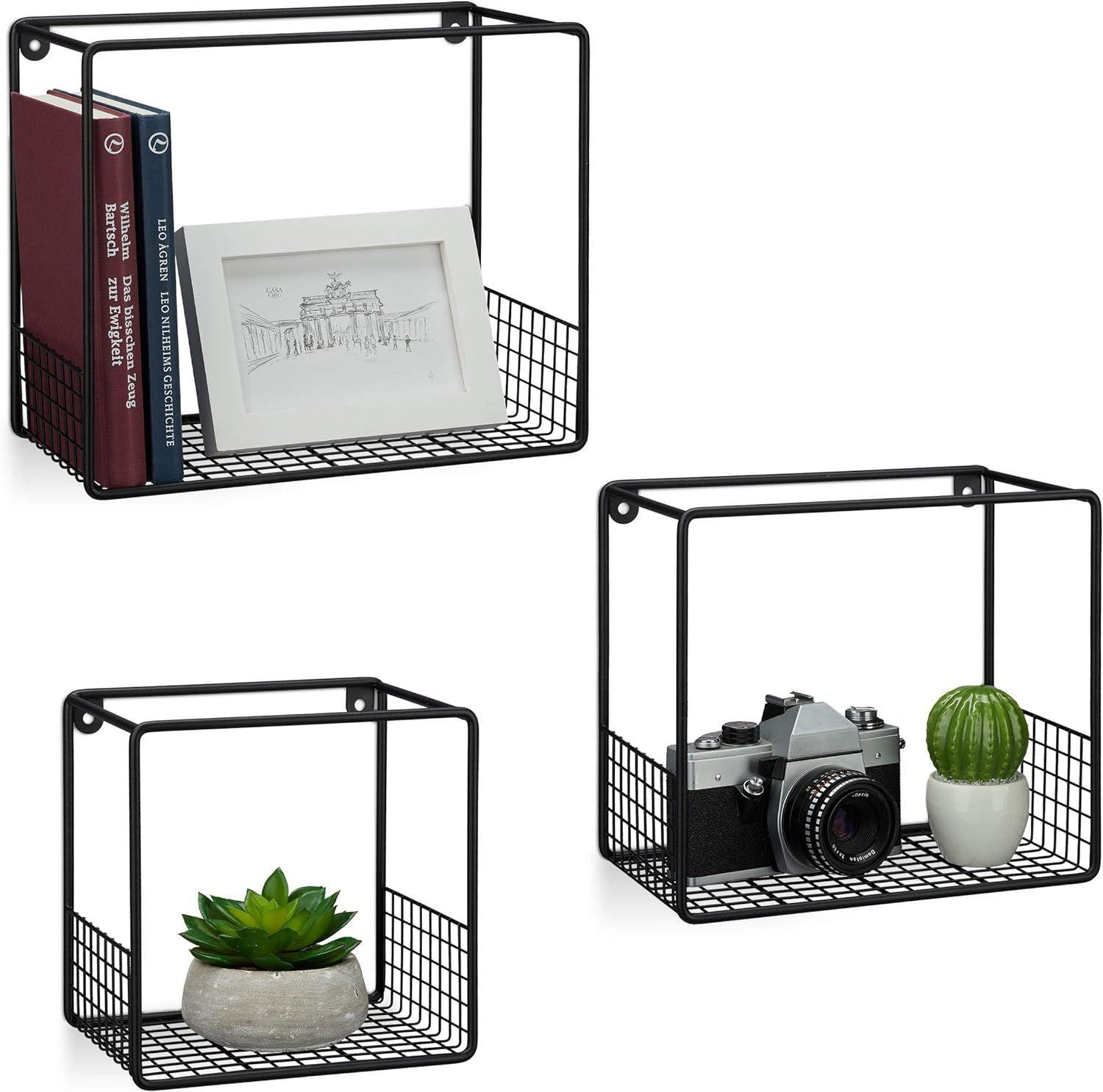 Noir tagre  Suspendre Lot De 3 Cubes, Support Mural, Meub...