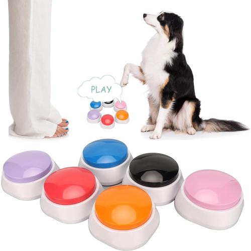 Bouton D'enregistrement Vocal 6 Pièces, Boutons Pour Chiens, Enregistrement Professionnel De 30 Secondes, Communication Personnalisée, Buzzer D'entraînement Pour Animaux De Compagnie Pour Chats Et Chi