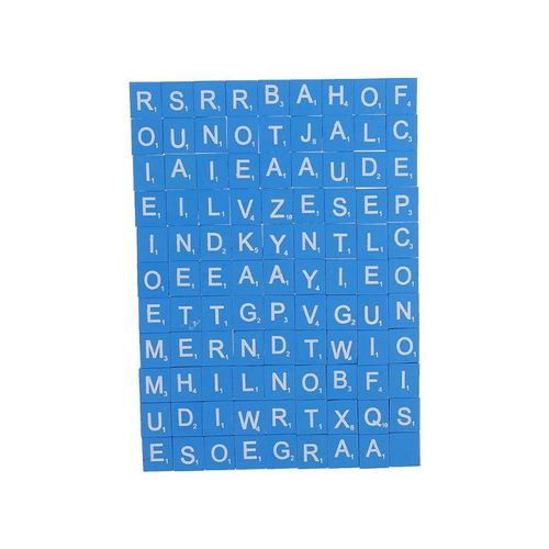Jouet PXPC Alphabet en bois coloré 100 pièces lettres minuscules carreaux en Scrabble mélangés Scrabbles vernis