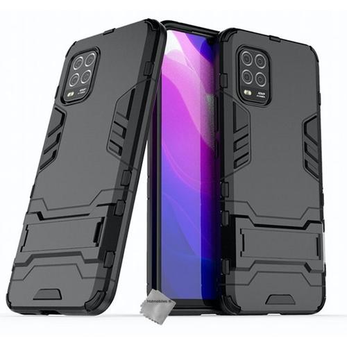 Housse Etui Coque Rigide Anti Choc Pour Xiaomi Mi 10 Lite 5g + Verre Trempe - Noir