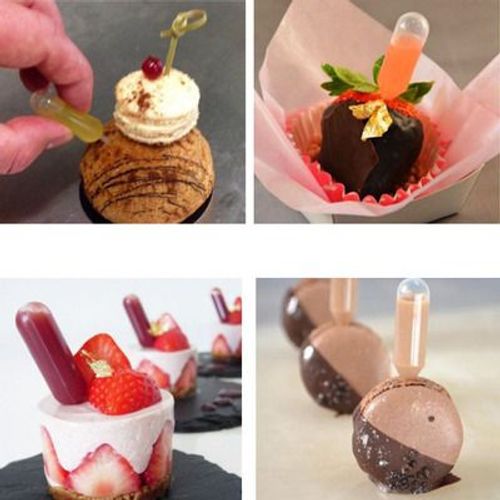 Outils de cuisson glaces en paille Lot de 50 pièces crème glacée gelée Milkshake gouttelettes Pipette paille compte-gouttes jetable paille Cupcake Mousse Macaron