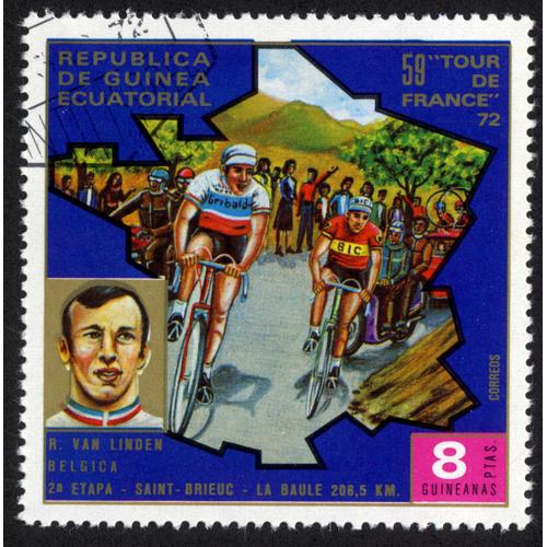 Timbre 59 Tour De France 72.Republica De Guinea Ecuatorial.