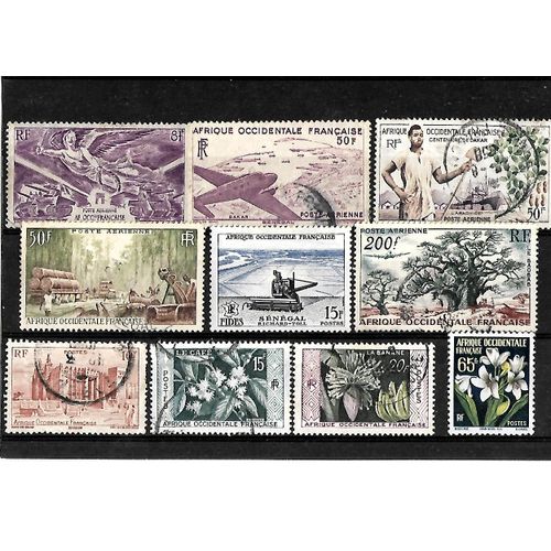 Afrique Occidentale Française-Lot De 10 Timbres Oblitérés-Très Bon Etat