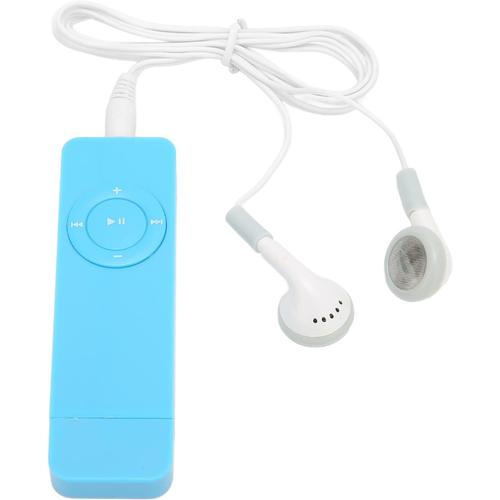 Lecteur MP3 USB 64G, Lecteur de Musique Portable avec écouteurs Haut-Parleur HD Lecteur de Musique HiFi Lecteur de Livre pour Divertissement Apprentissage Salle de Sport, Batterie (Bleu)