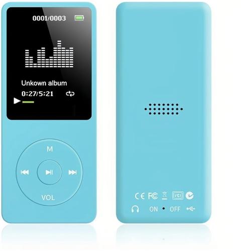 Lecteur Mp3 Lecteur de Musique Portable 8 Go, écran LCD 1,8 Pouces HiFi Numérique sans Perte Lecteur Mp3 Mp4 Prise en Charge de la Radio FM Jeux D'enregistrement Livre (Bleu)