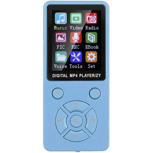 Lecteur MP3 MP4, T1 Portable 1,8 Pouces HiFi Son stéréo Lecteur de Musique MP3 Bluetooth 8 Go Bluetooth 4.2 Audio/Vidéo Lecteur MP3 MP4 Lecteur de Livre électronique(Bleu)